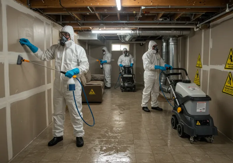 Basement Moisture Removal and Structural Drying process in University Center, VA